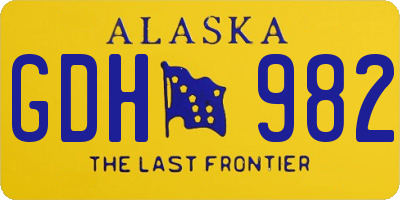 AK license plate GDH982