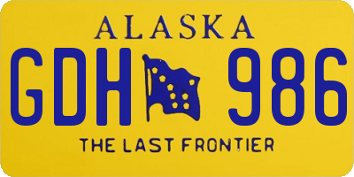 AK license plate GDH986