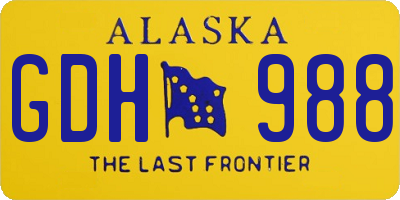 AK license plate GDH988