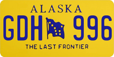 AK license plate GDH996