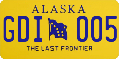 AK license plate GDI005