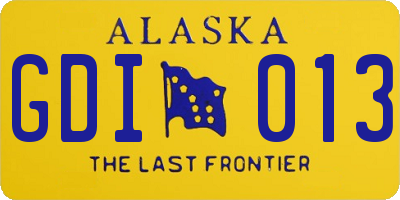 AK license plate GDI013