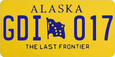 AK license plate GDI017