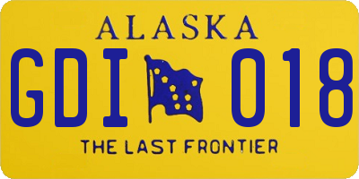 AK license plate GDI018