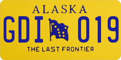AK license plate GDI019