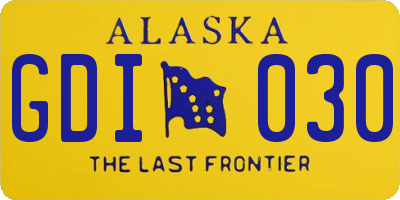 AK license plate GDI030