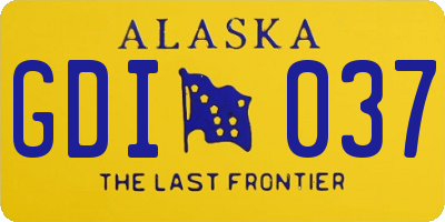 AK license plate GDI037