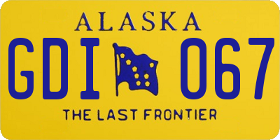 AK license plate GDI067