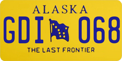 AK license plate GDI068