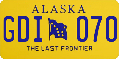 AK license plate GDI070