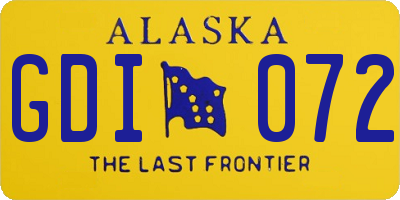 AK license plate GDI072