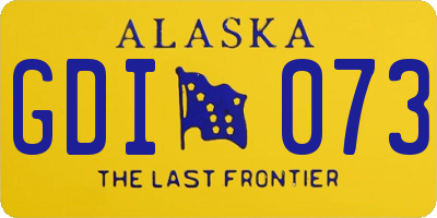 AK license plate GDI073
