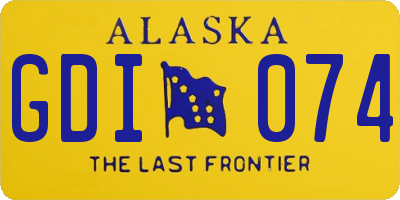 AK license plate GDI074