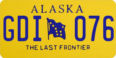 AK license plate GDI076
