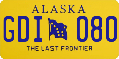 AK license plate GDI080