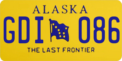 AK license plate GDI086