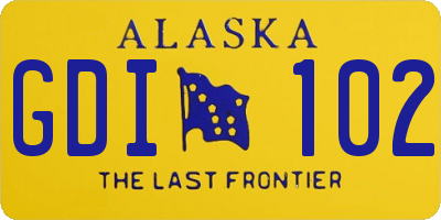 AK license plate GDI102