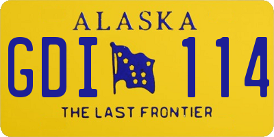 AK license plate GDI114