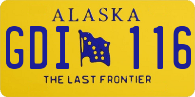 AK license plate GDI116