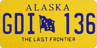 AK license plate GDI136