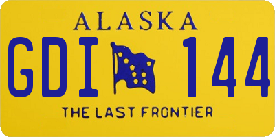 AK license plate GDI144