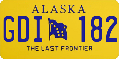 AK license plate GDI182