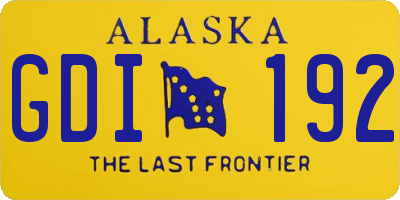 AK license plate GDI192