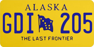 AK license plate GDI205