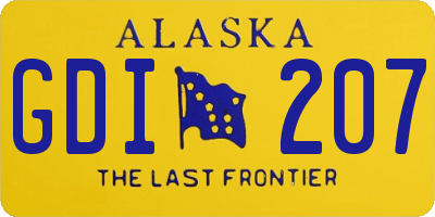 AK license plate GDI207