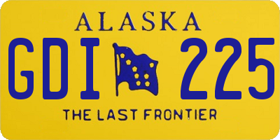 AK license plate GDI225