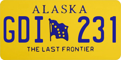 AK license plate GDI231