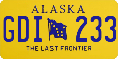 AK license plate GDI233