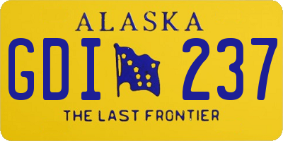 AK license plate GDI237