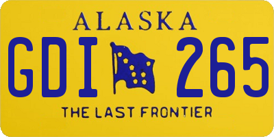 AK license plate GDI265