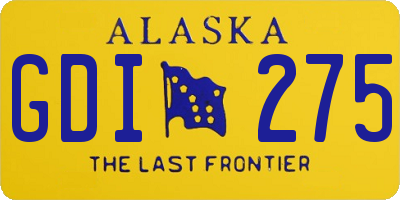 AK license plate GDI275