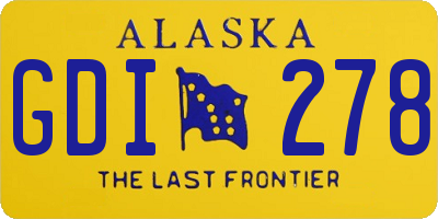 AK license plate GDI278