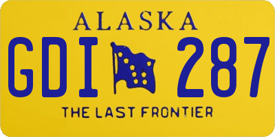 AK license plate GDI287