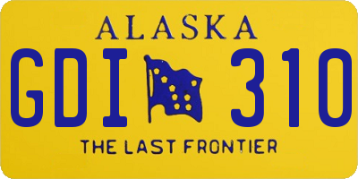 AK license plate GDI310