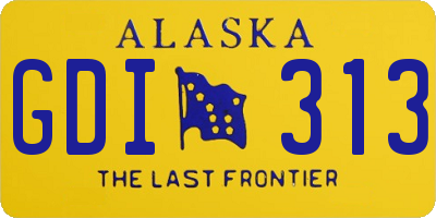 AK license plate GDI313