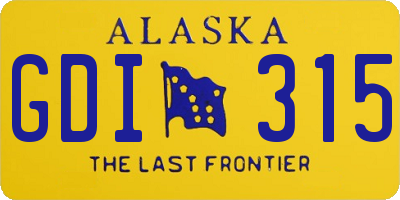 AK license plate GDI315