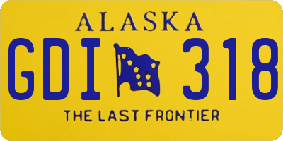AK license plate GDI318