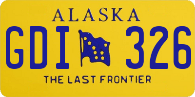 AK license plate GDI326