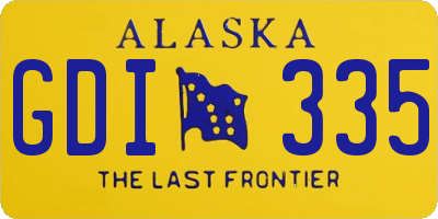 AK license plate GDI335