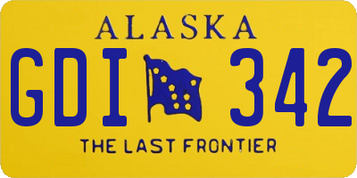 AK license plate GDI342