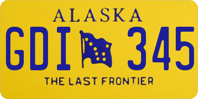 AK license plate GDI345