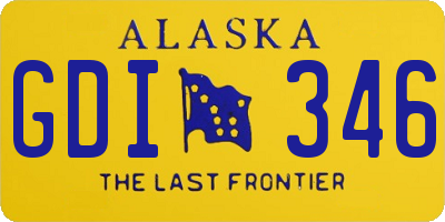 AK license plate GDI346