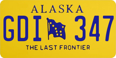 AK license plate GDI347