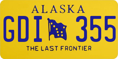 AK license plate GDI355