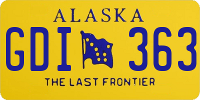 AK license plate GDI363