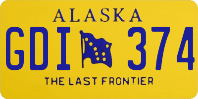 AK license plate GDI374